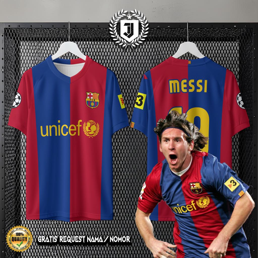 Jersey fc barcelona fans supporter  retro vintage 2006-2007 unisex fullprint gratis pasang nama dan 