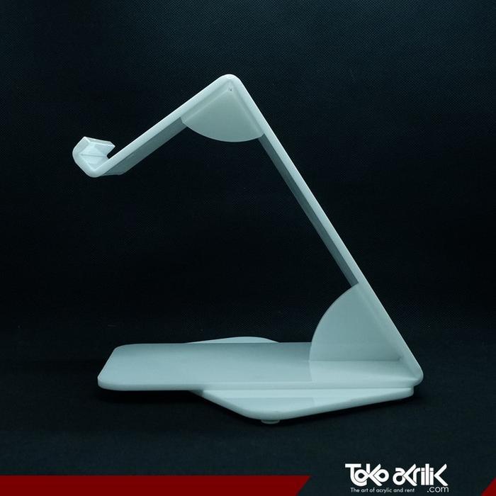 ACRYLIC STAND TABLET - TATAKAN TABLET KASIR - TAB HOLDER - PACK KAYU LOGO