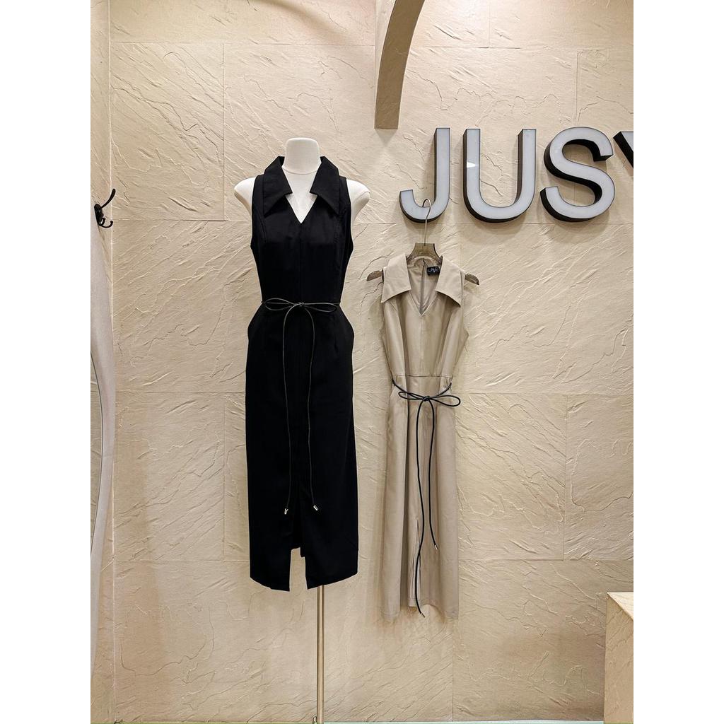 Laudofficial Pikka Dress /Dress Formal Wanita V-neck Tanpa Lengan