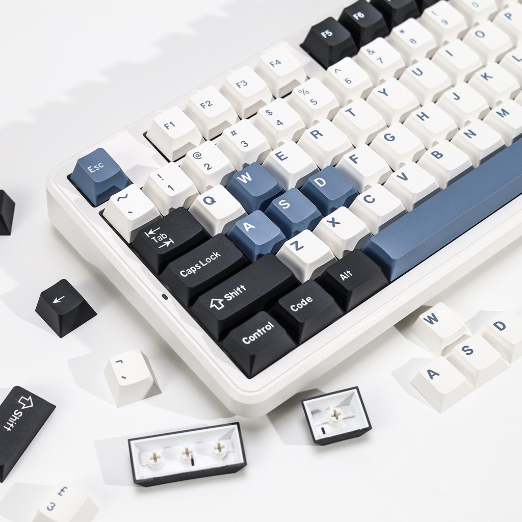 KBy Double Shot PBT GMK Arctic Keycaps Set 174 Keys erry Profile ISO Keycap for Retro  60 75 100 Gam