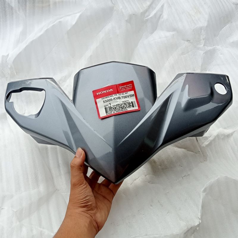 53205-KVB-T00VS COVER BATOK DEPAN VARIO TECHNO 110 KARBU SILVER TUA ORIGINAL AHM