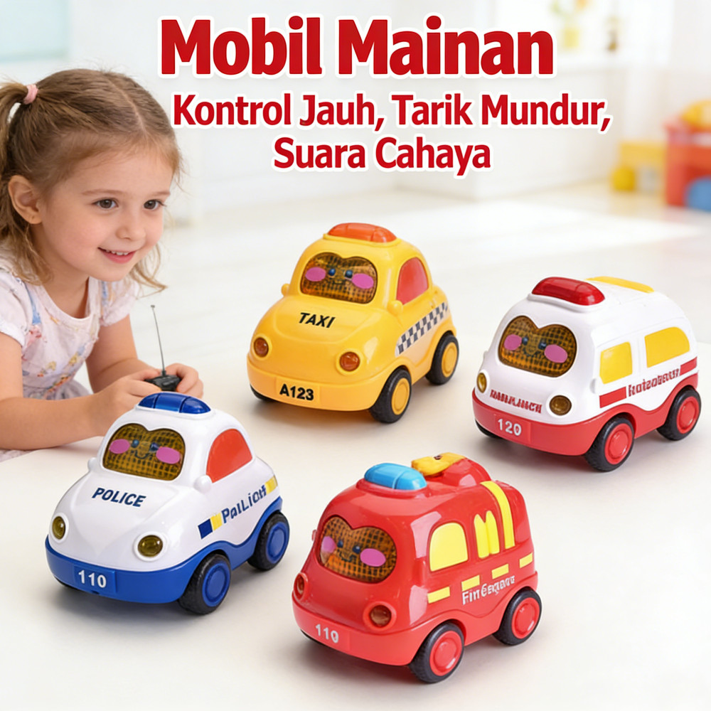 Inersia Anak Laki Anak Laki 1-3 Tahun Mainan Kebakaran Mobil Pemadam Mobil Polisi Mobil Mobil Edukas