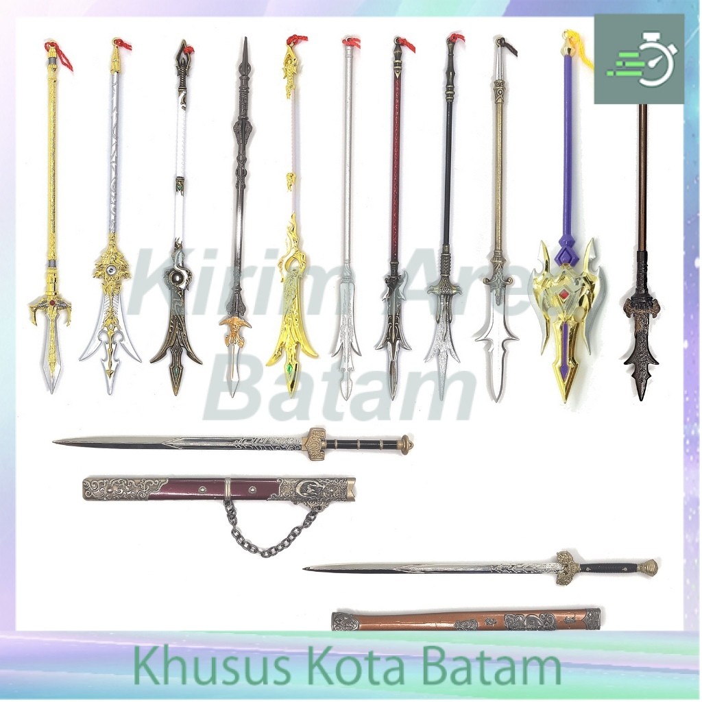 Pajangan spear 22 cm black myth journey to the west yang jian erlang shen