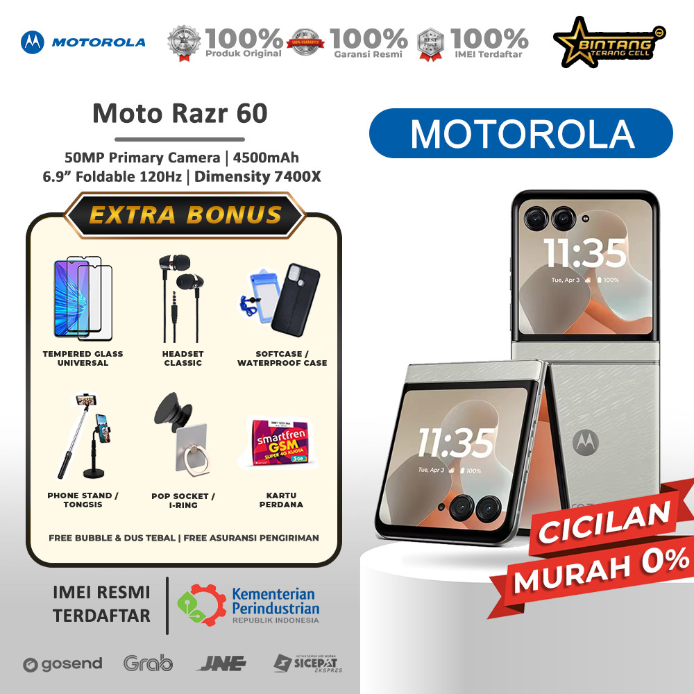 Motorola Moto Razr 60 5G RAM 8/256GB Flip Phone Garansi Resmi
