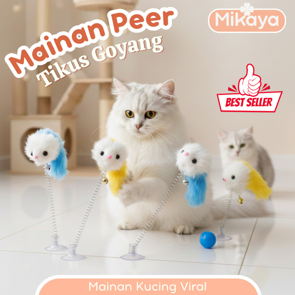 Mainan Per Tikus Goyang Mainan Kucing Mainan Tongkat Kucing Dop Karet Tikus Goyang