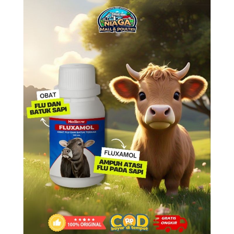 Fluxamol obat batuk pilek sapi kambing 100ml