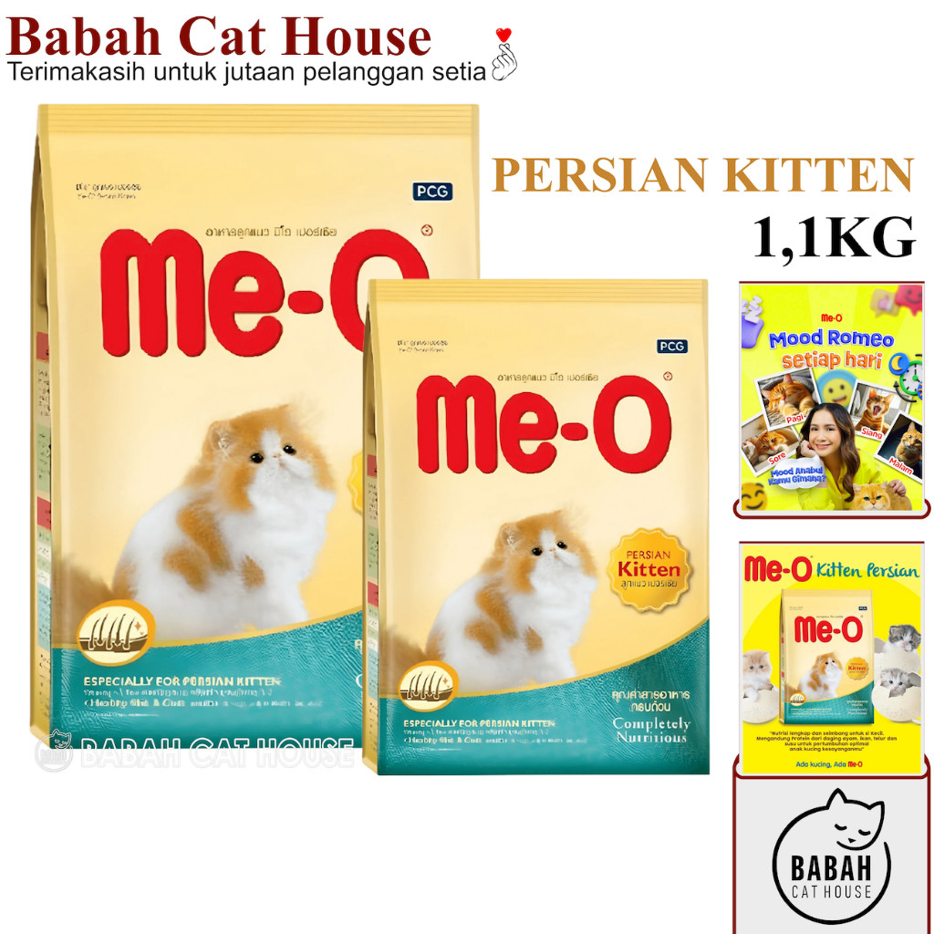MEO PERSIAN KITTEN 1KG Makanan Anak Kucing Kering Cat Dry Food Usia 1 2 3 Bulan Bayi Baby Murah untu
