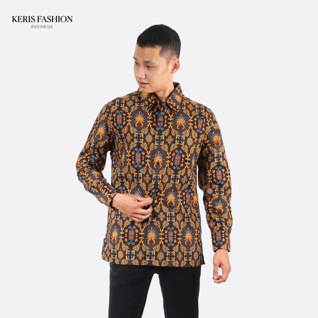 Keris Gallery Kemeja Batik Slimfit Lengan Panjang Motif Mahkuto Kusumo - Kuning