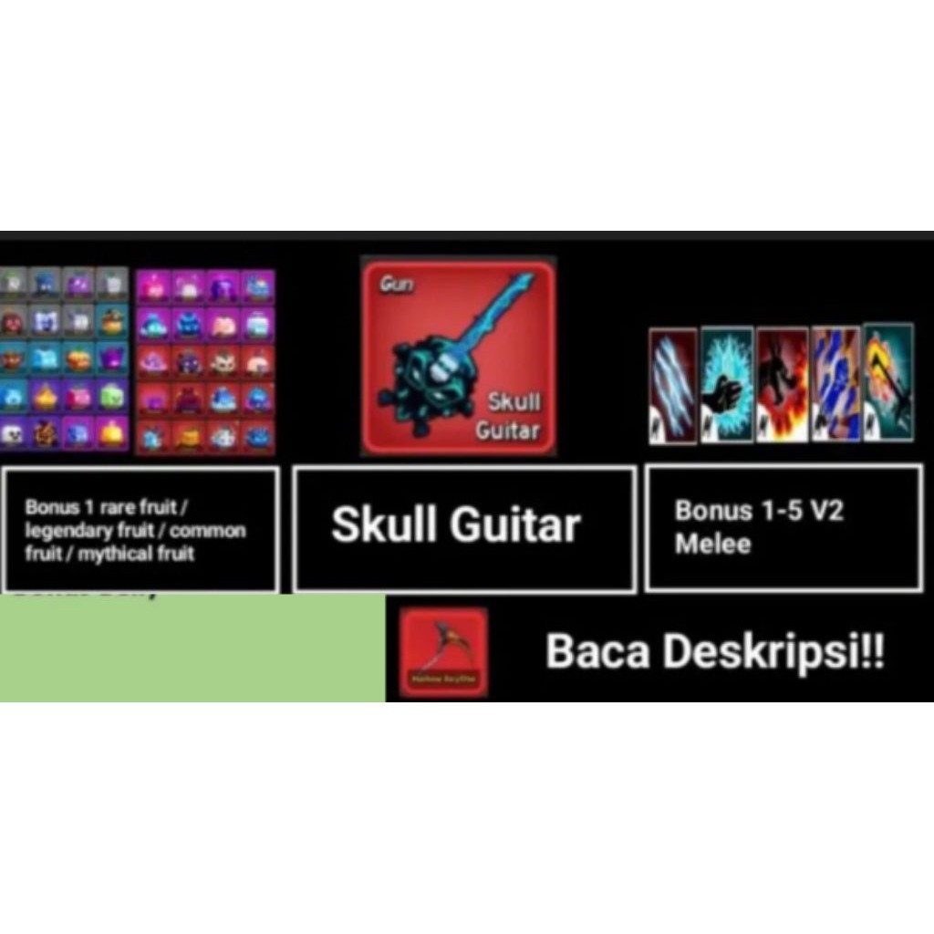 Akun Blox Fruit Skull Guitar Level Max 2800