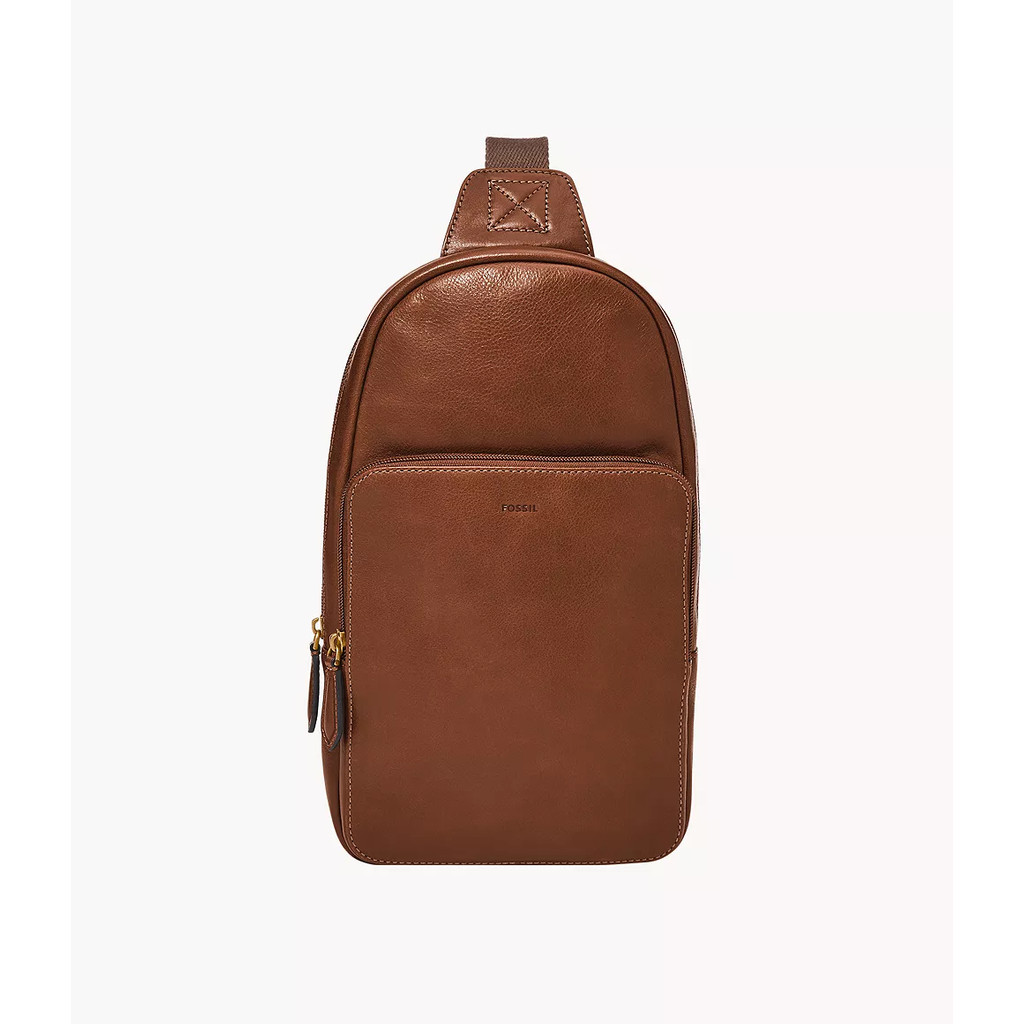 Fossil Finn Leather Sling Pack Bag Whisky Tas Selempang Pria MBG9646-212