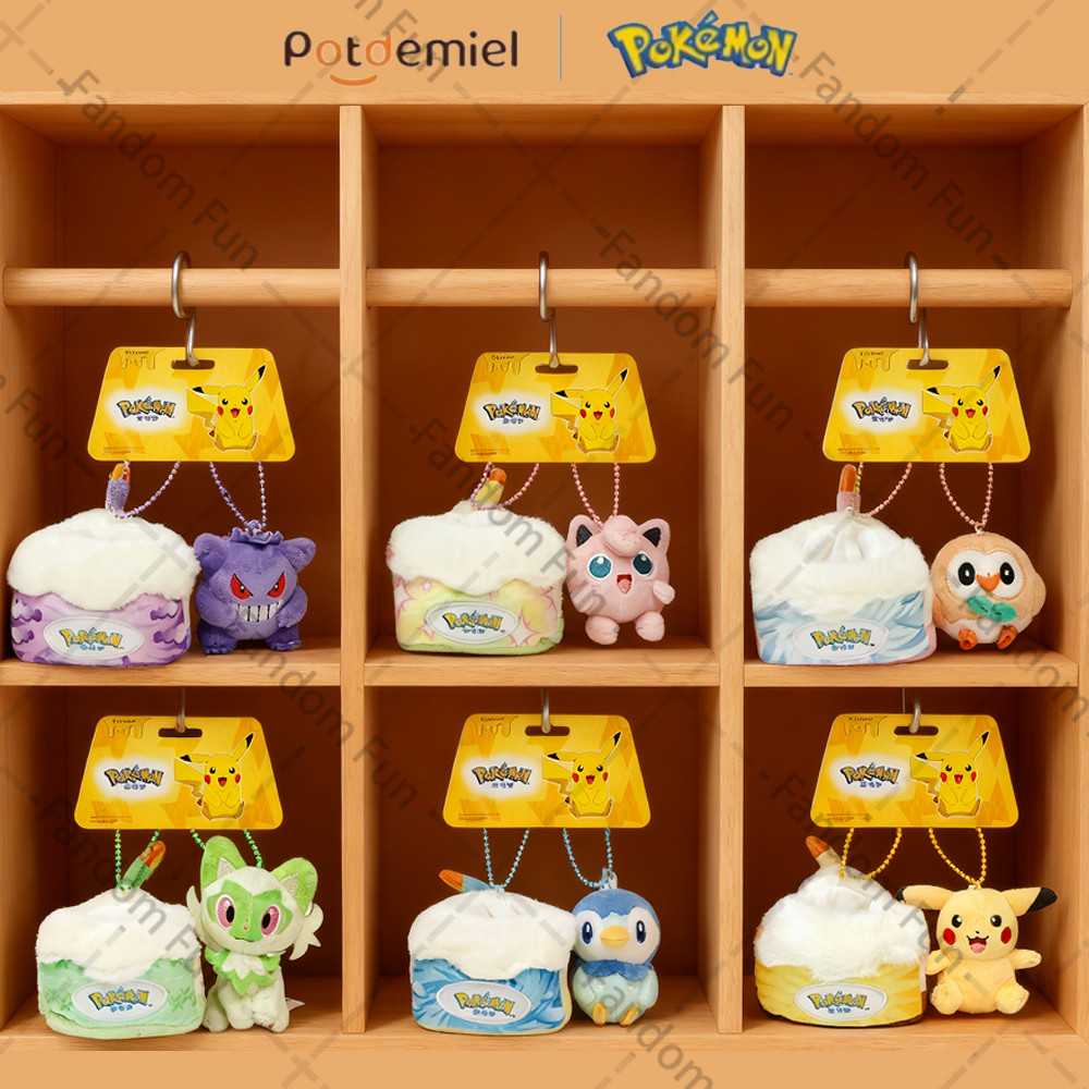 Pokemon Original Jigglypuff Piplup Sprigatito Plush Pent Dolll Rowlet Rowlet Stuffed Cake Ornament T