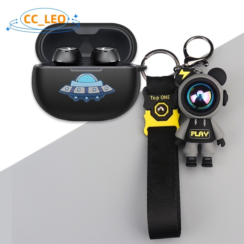 For SoundPeats Air3 Deluxe HS Case Cute Astronaut Keychain Pent Silicone Soft Case SoundPeats Air3 D