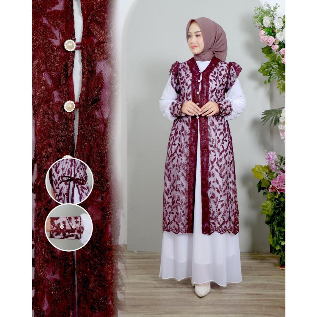 [FREE HIJAB] Gamis Rompi Bongkar pasang Gamis outer Wanita Remaja Baju Kurung Wanita Kekinian Gamis 