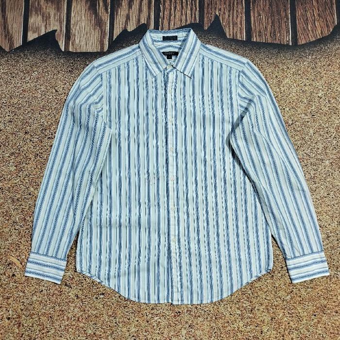 kemeja salur pria DKNY kemeja motif garis garis pria murah bagus size L