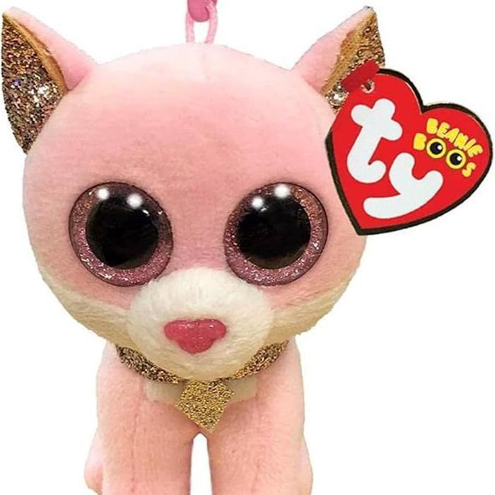 TY Toys Beanie Boos Plush Keychain - Gantungan Kunci Bag Charm Boneka - Fiona Cat