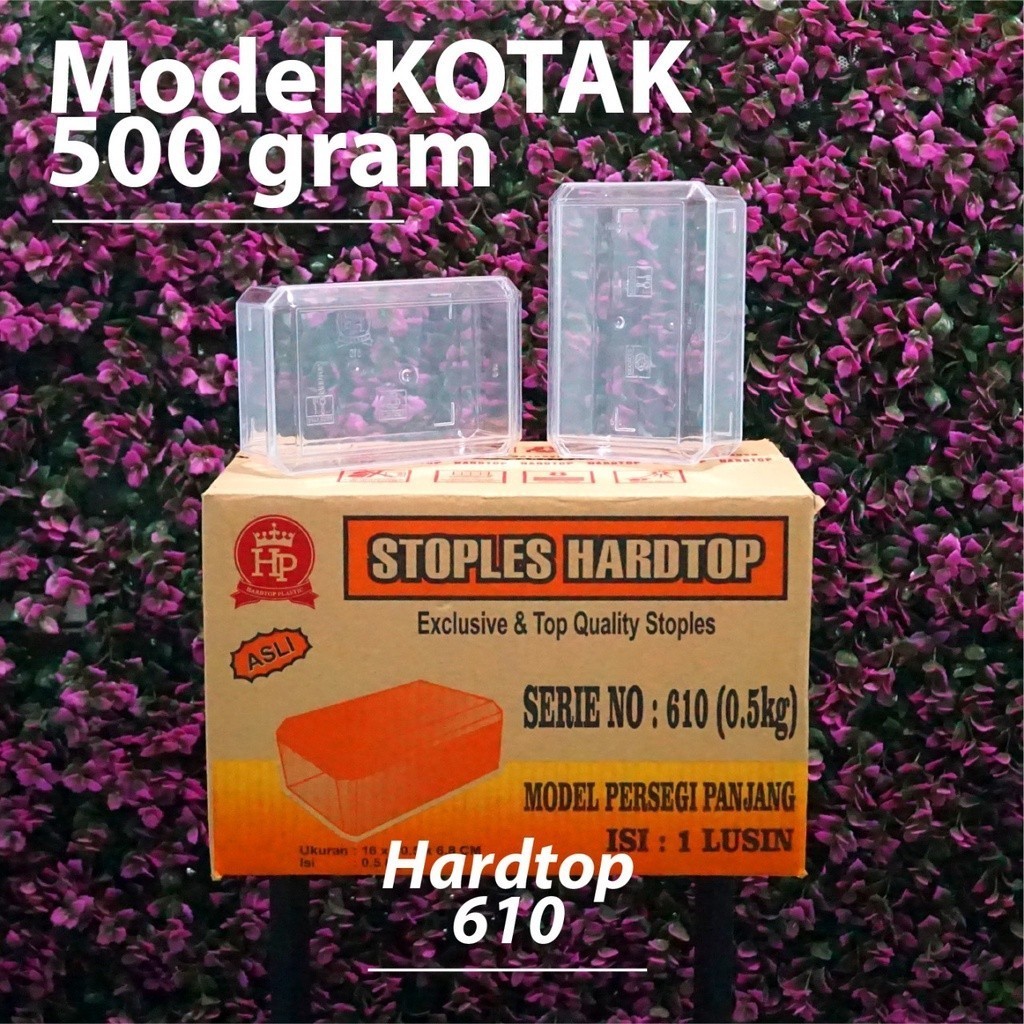 (Bekasi) Toples Hardtop 610 - Model Kotak - Volume 500 gram
