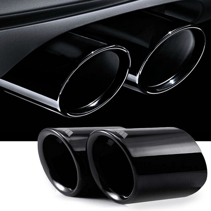 2Pcs Titanium Black Tail Tip End Pipe Exhaust Rear Muffler For BMW 2006-2010 E90 E92 325 Car Accesso