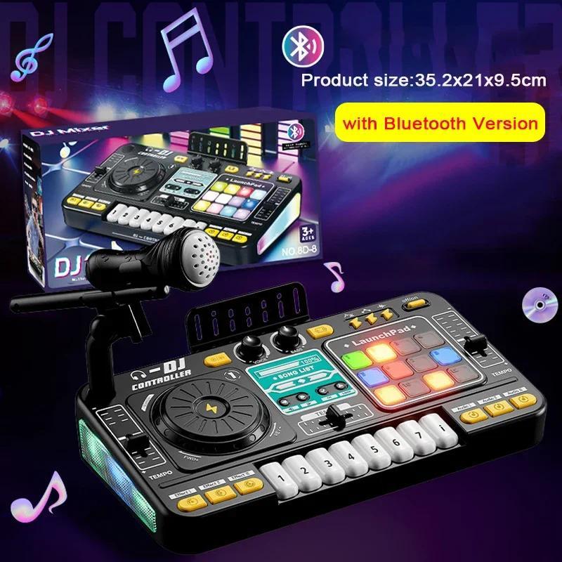 Multifunctional DJ Turntable with Microphone Simulation DJ Mixer Bluetooth Electric DJ Player Music 