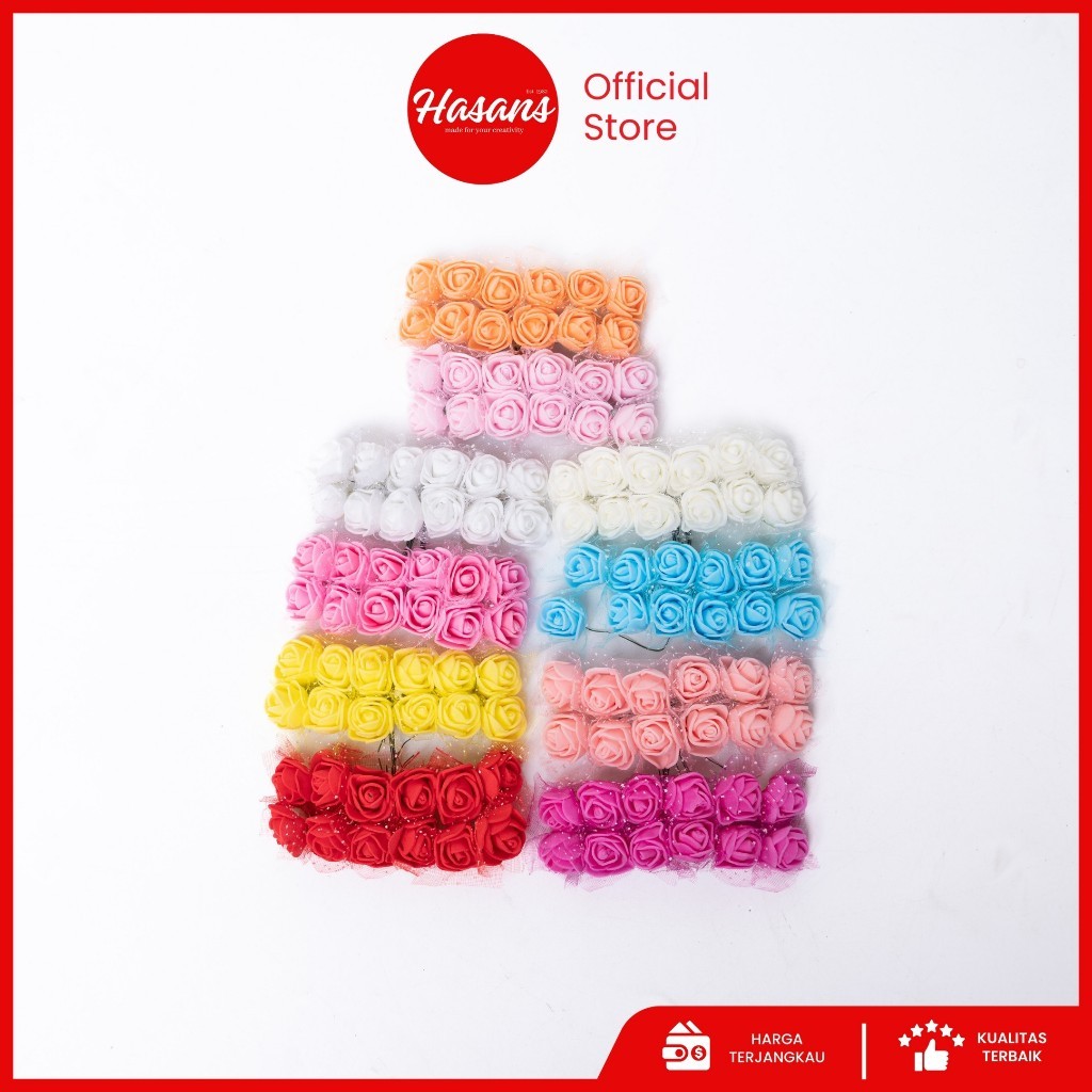 Hasans / Bunga Mawar Spons / Bunga Mawar Artificial / Bunga Mawar Palsu Plastik / Bunga Mawar Sponge
