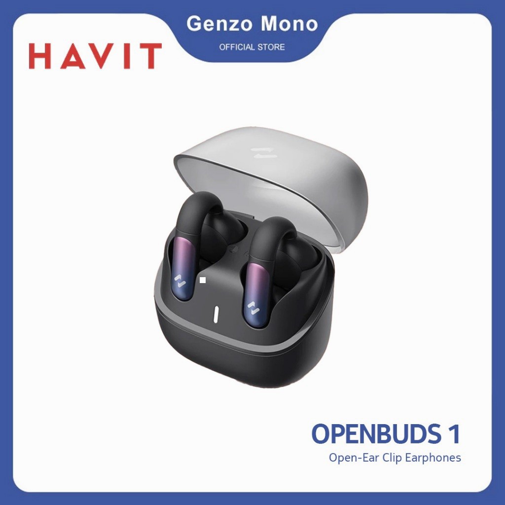 Havit Openbuds 1 Earphone Open-Ear Clip Bluetooth - Earphone Tanpa Kabel dengan Aplikasi Havit Life 