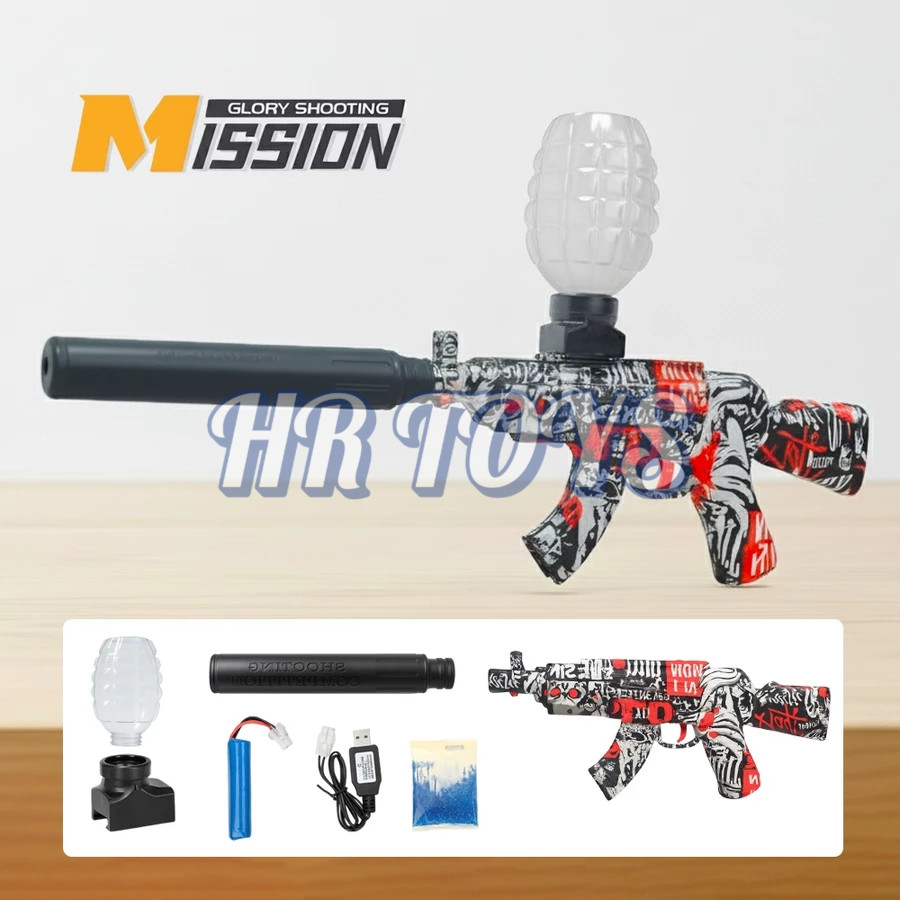 Mainan Pistol Gel Baterai Cas Mainan Anak anak Pistol peluru Gel tembak Gel