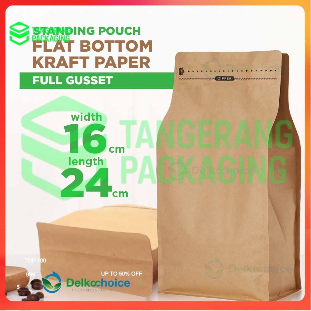 Standing Pouch Kraft Full Gusset 16x24