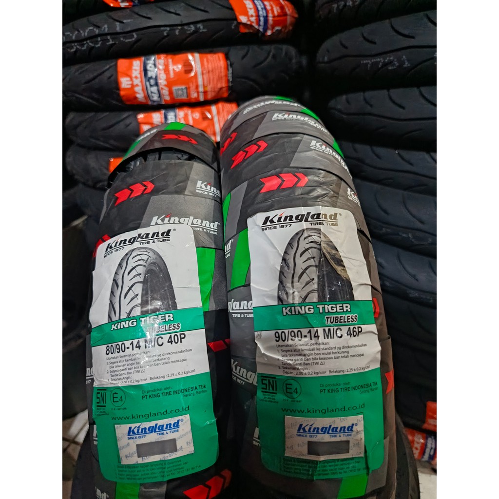 BAN KINGLAND 80/90-14 + 90/90-14 TUBELESS KINGLAND KINGTIGER FREE PENTIL