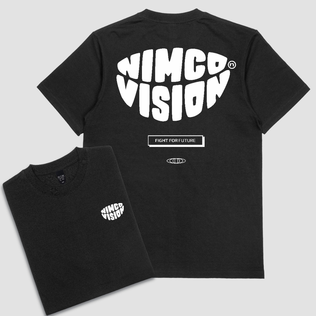 COD Kaos Nimco Vision Blue 5535 VSNN1 Hitam Biru Hijau Maroon Tshirt - Kaos pria distro original 100