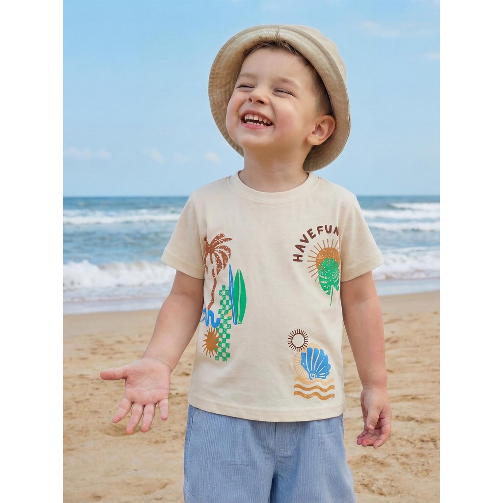 Kemeja lengan pendek anak laki-laki berkualitas tinggi T Baju Kaos Kaos anak berkerah bulat bermotif