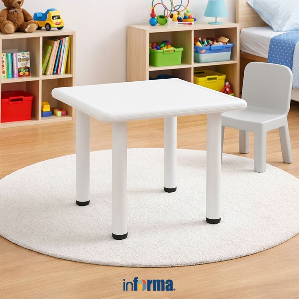 Informa Yaris Meja Anak Square - Abu-Abu Multifunctional Kids Table Meja Kecil Serbaguna Perlengkapa