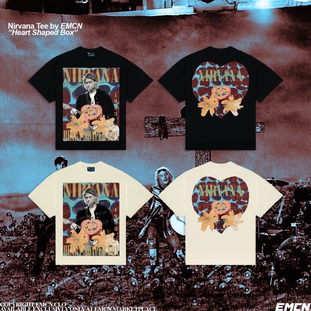 EMCN Oversized Tee Nirvana Heart Shaped Box Katun 100%