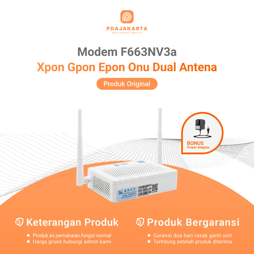 READY Modem Xpon ZTE F663NV3a Gpon Epon Onu | Modem Bekas Original Bonus Adaptor