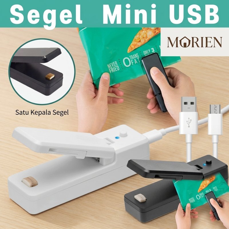 Mini Sealer Usb Isi Ulang Portabel Dengan Magnet Kulkas Fungsi Segel Dan Potong Untuk Snack Ukuran