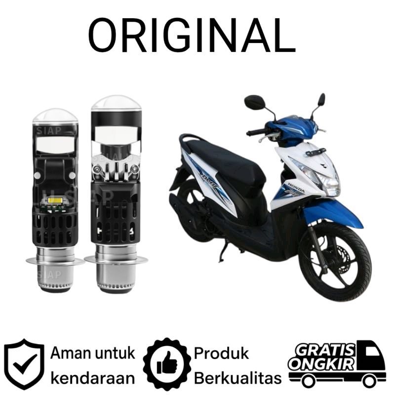 AM 1pcs Lampu depan LED H6 Mini BiLED motor Honda Beat FI 2014 2016