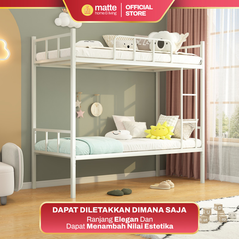 Ranjang Besi 90x200 Ranjang Susun 2 Tingkat Dipan Tempat Tidur Susun Asrama Ranjang Tingkat