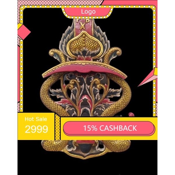 Blawong Tempat keris Isi 3 Ukir Naga Dan Logo PB X nD17