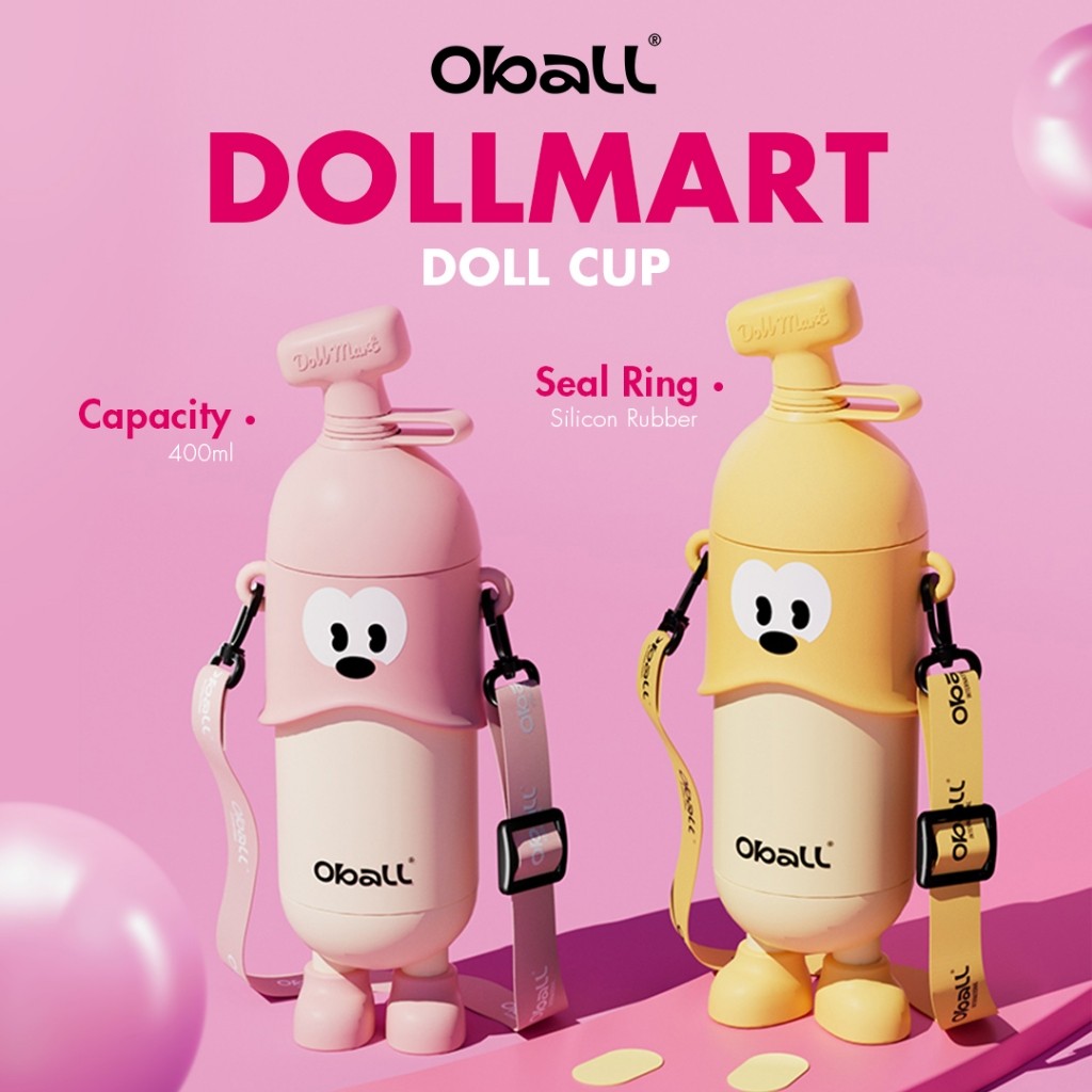Oball Doll Cup / Tumbler Botol Minum Anak-anak / Dewasa Boneka Lucu dengan Sedotan