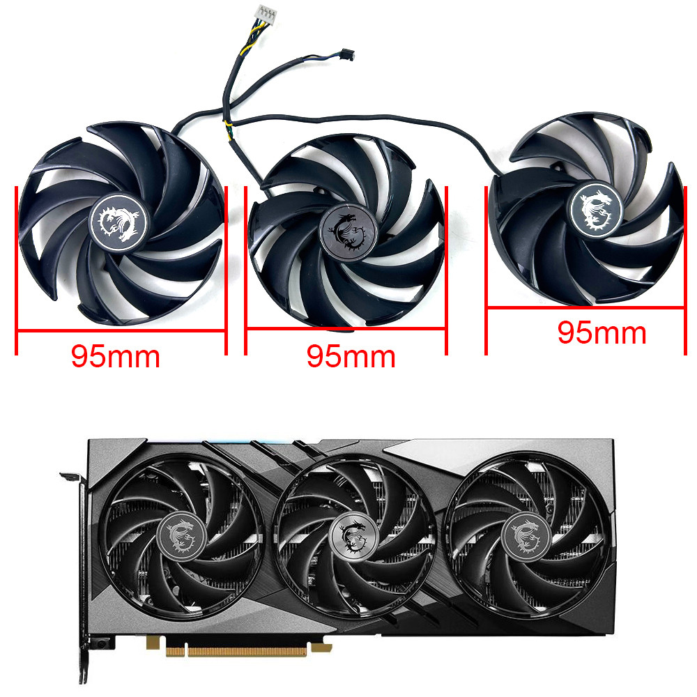 NEW Cooling Fan 95mm 4pin PLD10020B12H RTX 4070 4080 4090  For MSI GeForce RTX4070 4070TI 4080 4080T