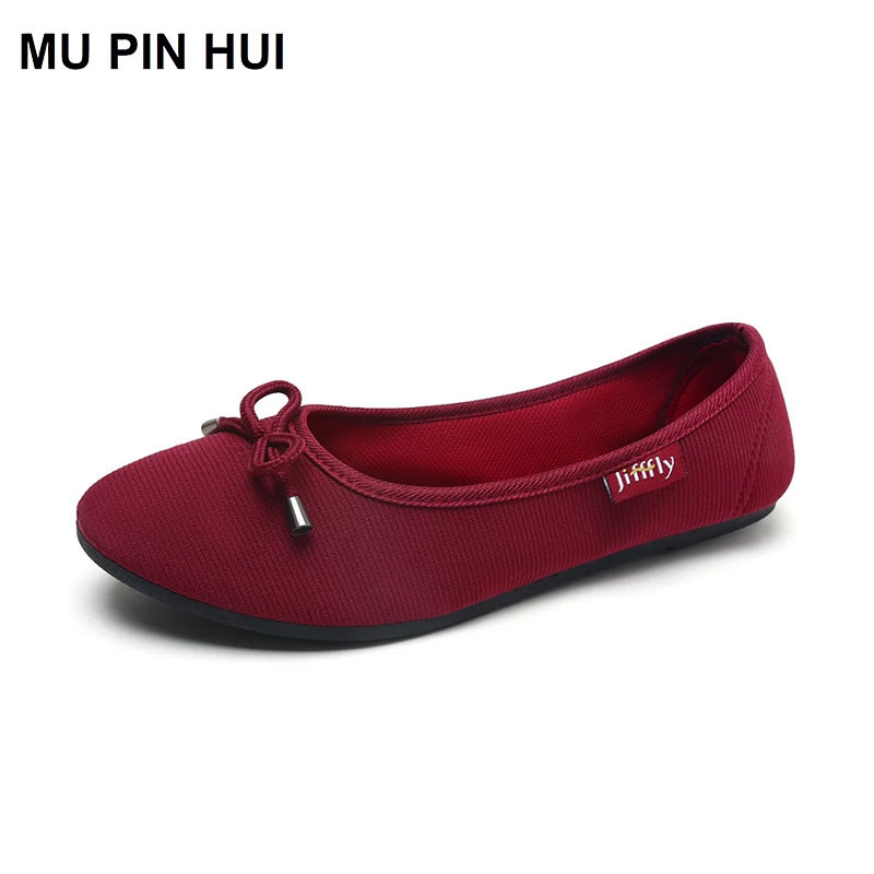 MU PIN HUI Sepatu Wanita Kerja flat casual Sepatu Kerja sepatu balet Wanita