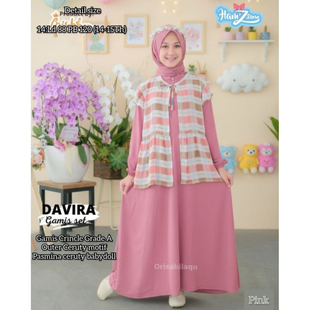 1101    Davira Gamis muslim anak perempuan by Ham'z Store  FASHION // ONESTUFF  // ONESTUFF