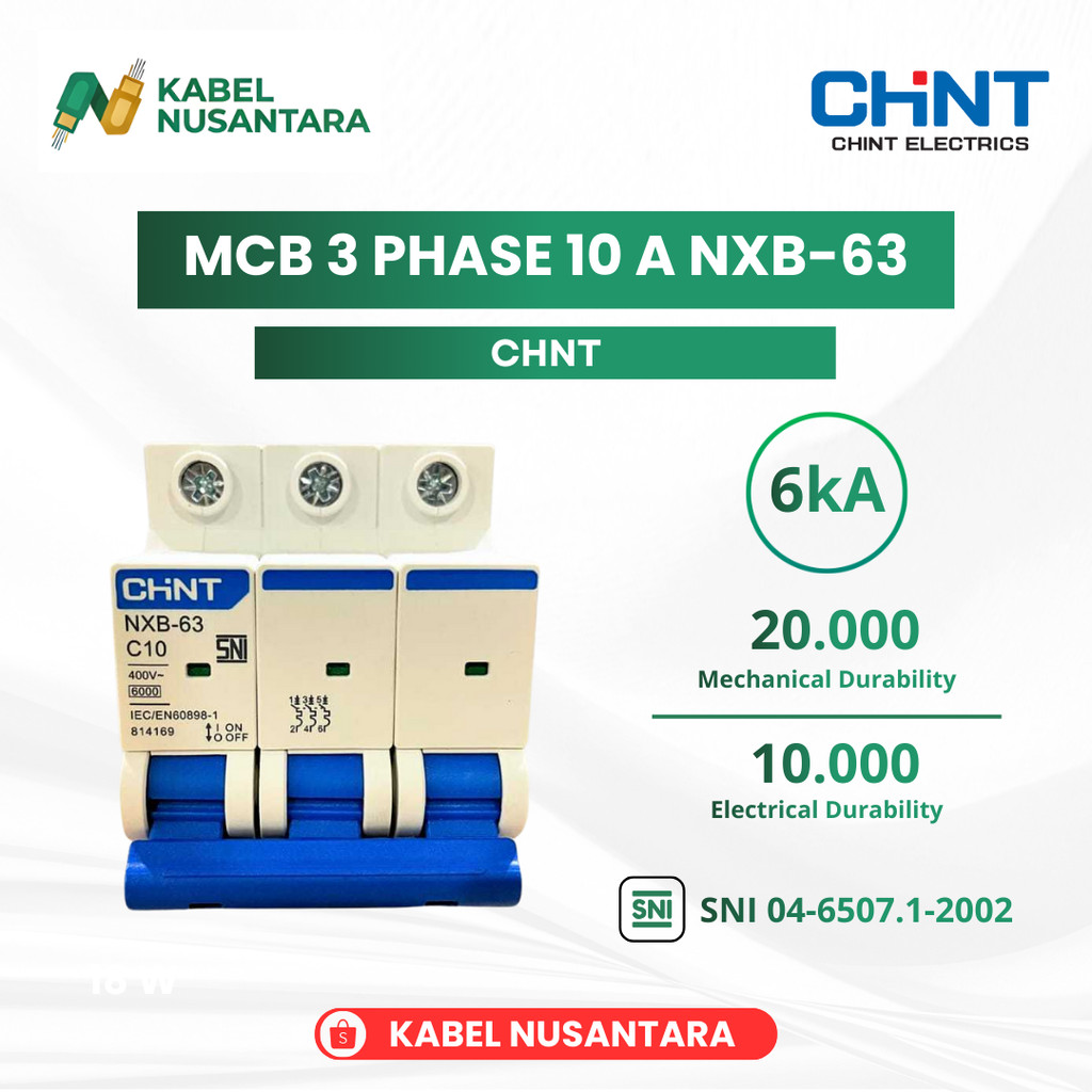 MCB CHINT 3P 10A - Pengaman Arus Listrik MCB CHNT