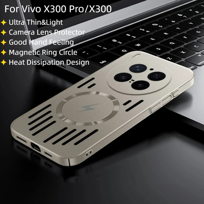 Untuk Vivo X300 Pro X300 X300Pro Case Ultra Thin & Light Metal Paint Heat Dissipation Magnetic Sucti