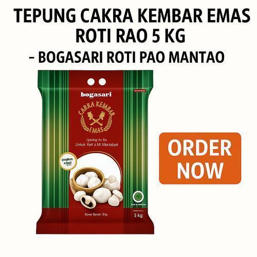 TEPUNG CAKRA KEMBAR EMAS ROTI PAO 5 KG - BOGASARI ROTI PAO MANTAO