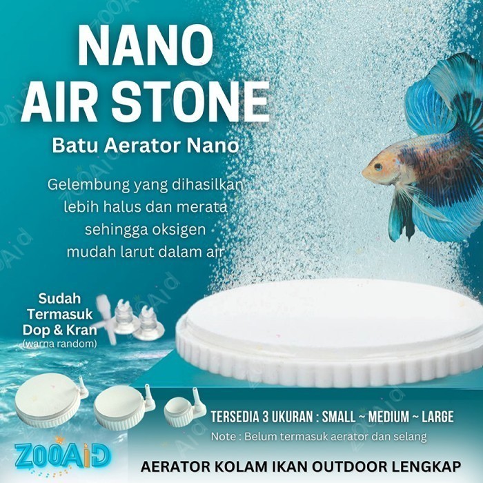 Batu Nano Aerator Aquarium Airstone Gelembung Udara Halus Micro Air Stone Airator Oksigen