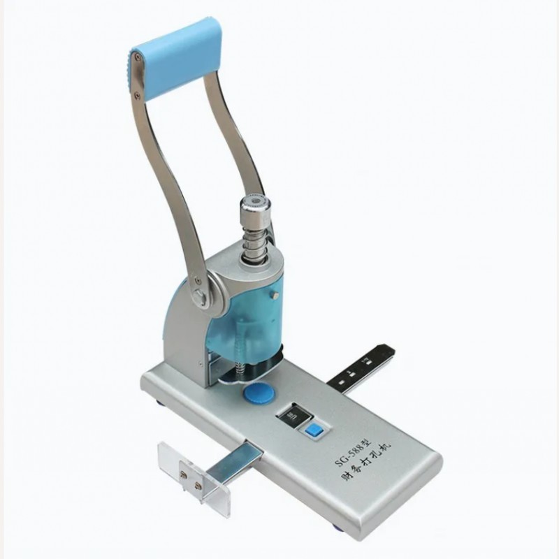 Single Hole Stack Paper Punch Machine 4mm , 5mm or 6mm Tag Hole Puncher