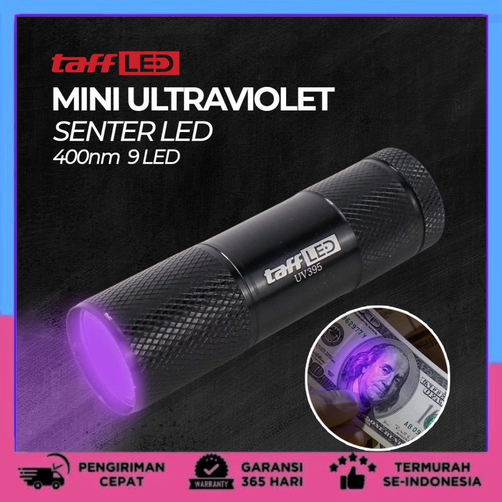 Senter Money Detector Senter LED 400nm 9 LED Waterproof Pocketman P1 Ultraviolet UV Senter UV LED La