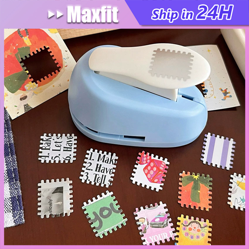 Alat Pelubang Kertas Motif Perangko / Stamp Hole Puncher / Pembolong Kertas Puncher Lucu untuk