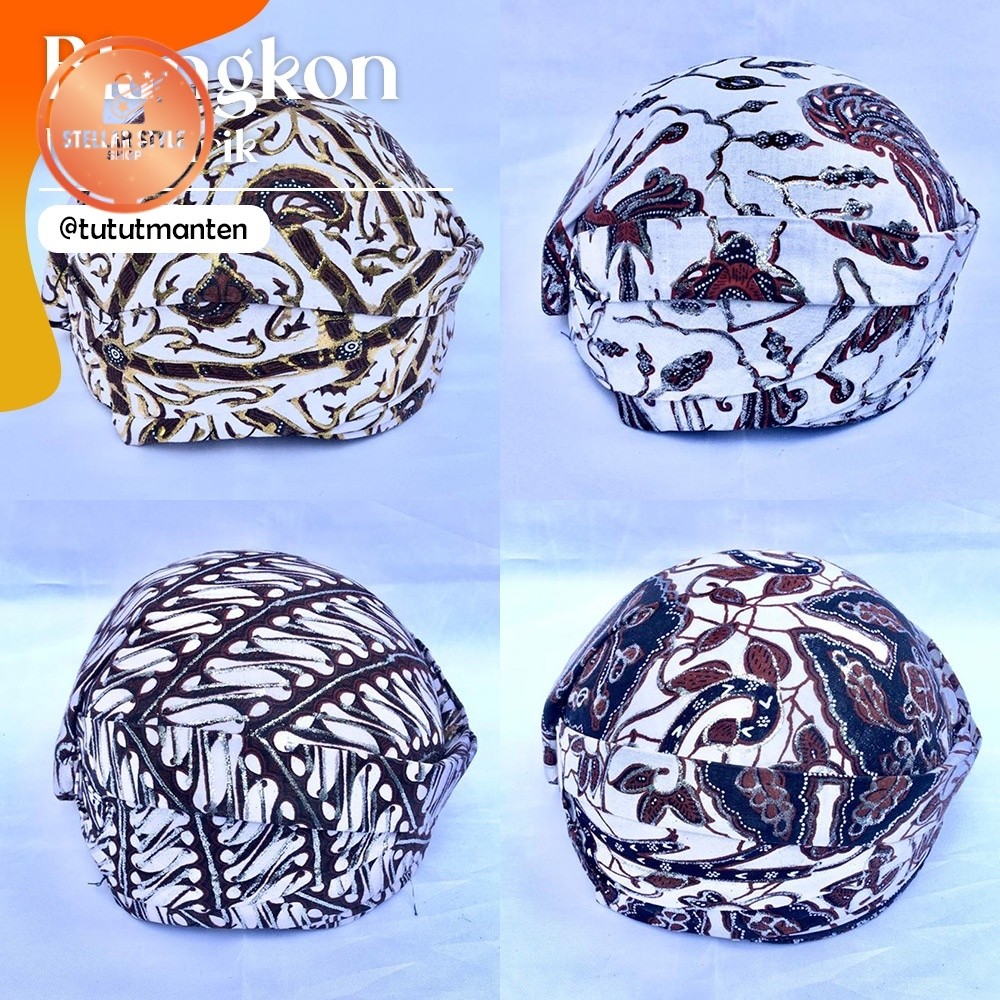 Stellarstyles- Blangkon Pengantin Motif Jarik Adat Solo Terjangkau