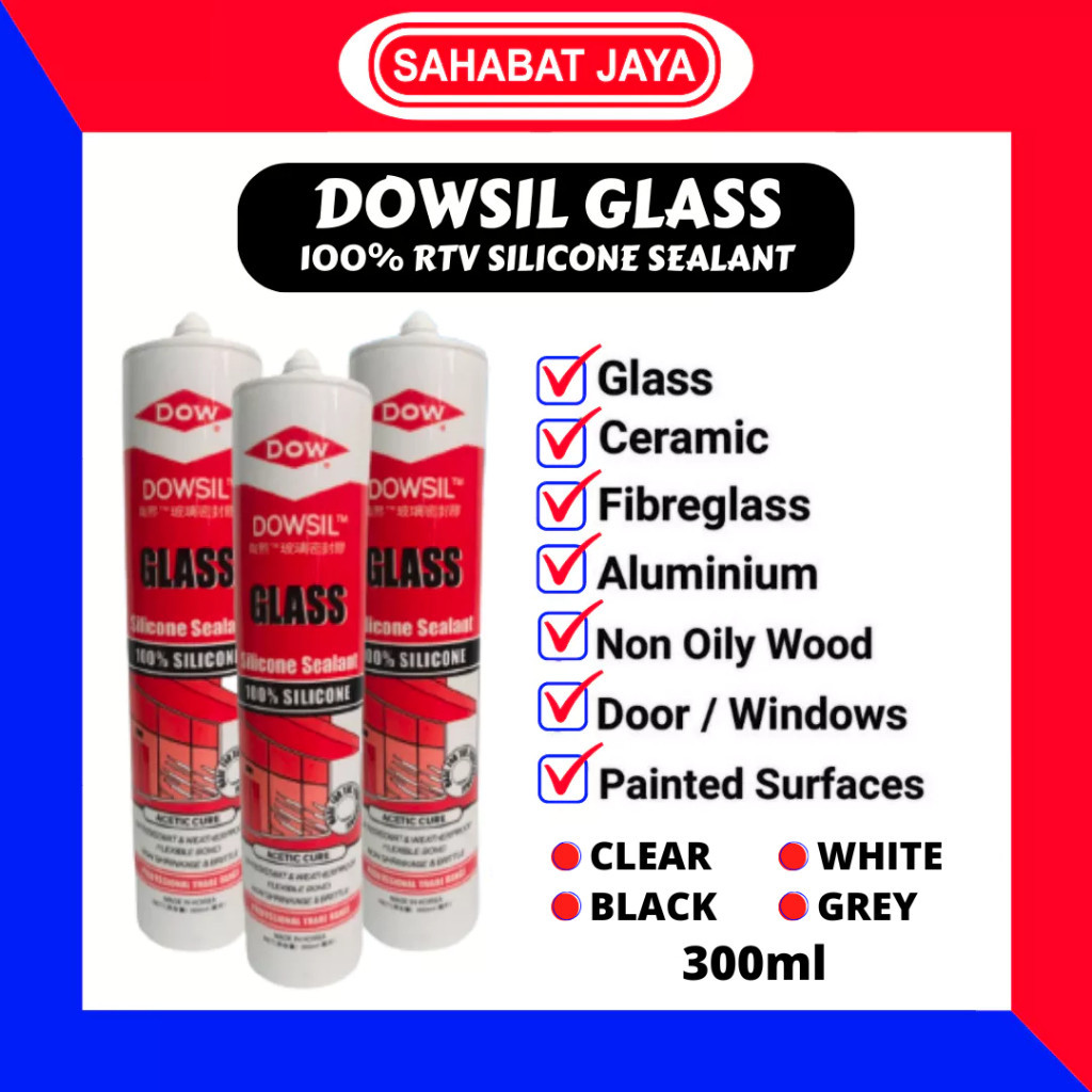 LEM SILICONE GLASS / SILIKON KACA (ASAM) SEALANT E-SEALANT KLEBERMANN DOWSIL GP