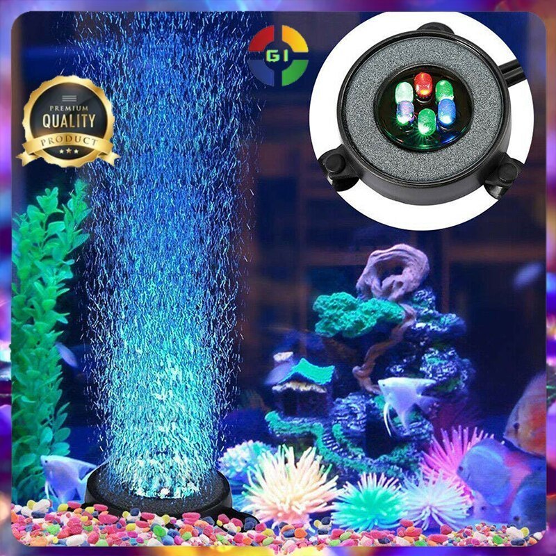 (GI) Lampu LED Akuarium Gelembung RGB Submersible Tank Light Bubble